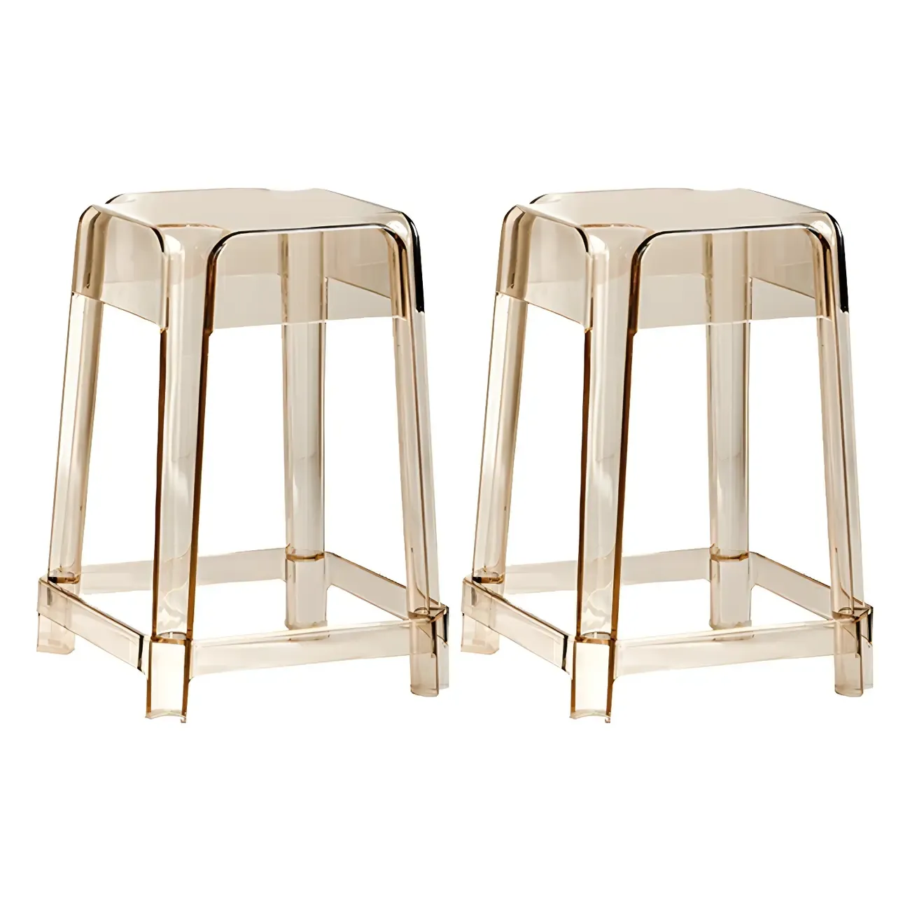 Vibrant Colors Acrylic No Backrest Stackable High bar Stool Image - 46