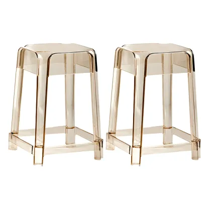 Vibrant Colors Acrylic No Backrest Stackable High bar Stool Image - 46