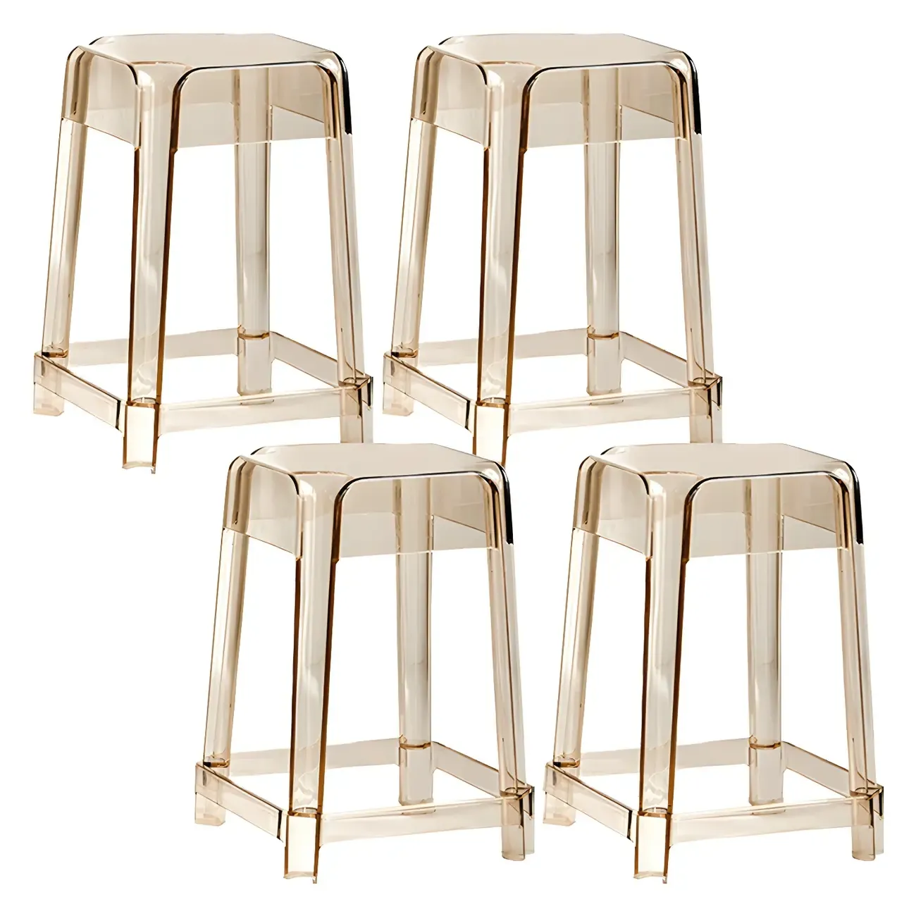 Vibrant Colors Acrylic No Backrest Stackable High bar Stool Image - 47