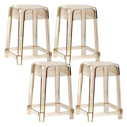 Vibrant Colors Acrylic No Backrest Stackable High bar Stool Image - 47