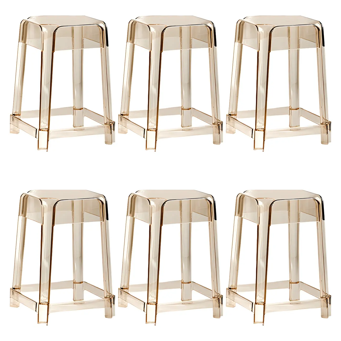 Vibrant Colors Acrylic No Backrest Stackable High bar Stool Image - 48 | homeyfad