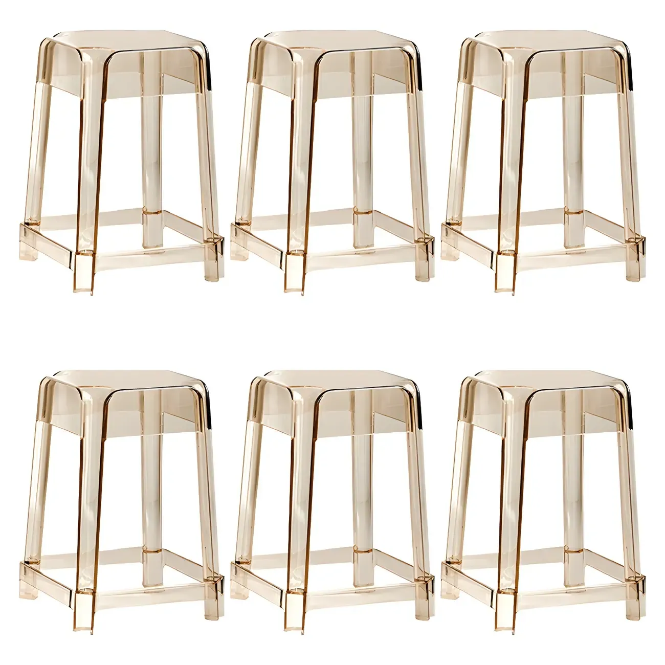 Vibrant Colors Acrylic No Backrest Stackable High bar Stool Image - 48