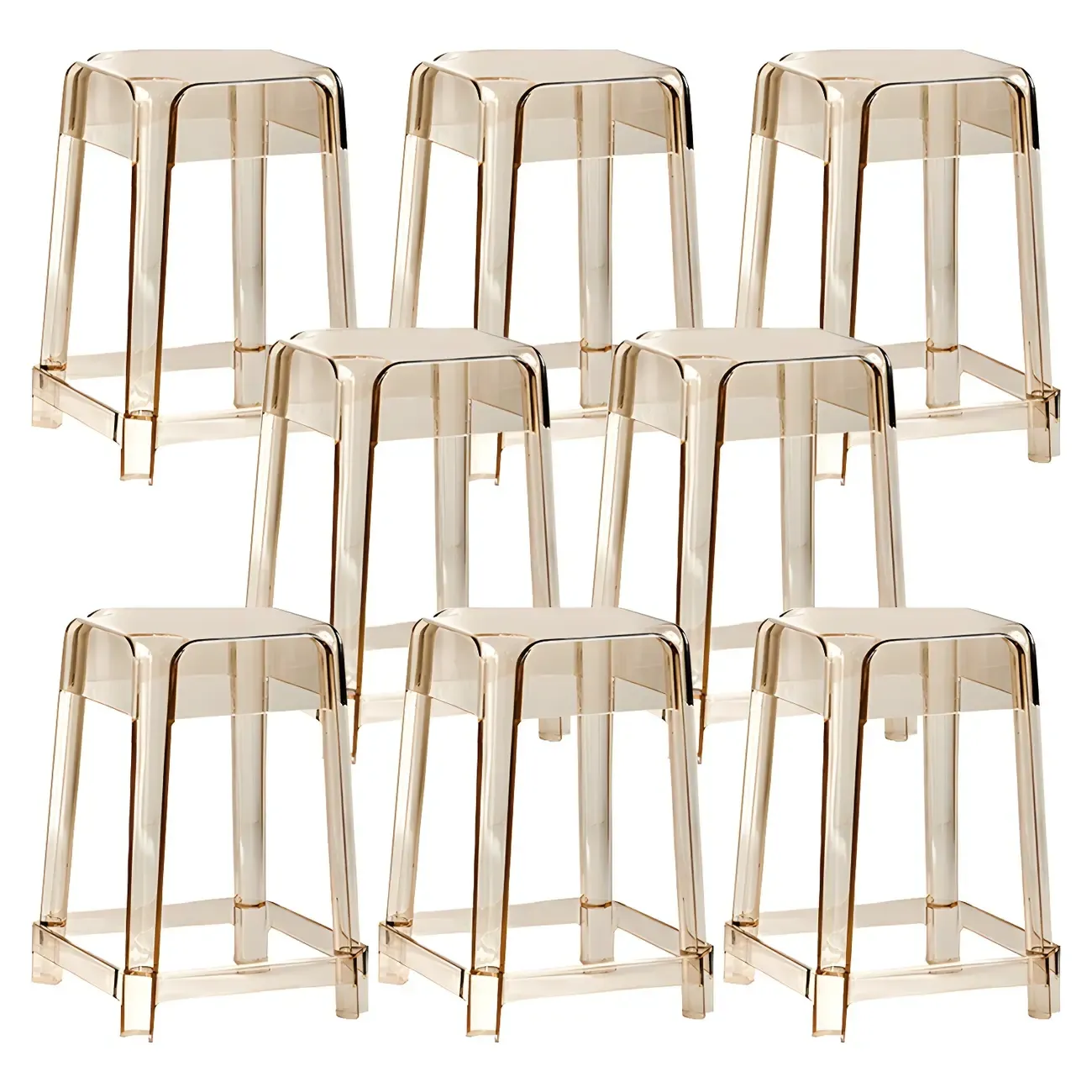 Vibrant Colors Acrylic No Backrest Stackable High bar Stool Image - 49