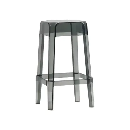 Vibrant Colors Acrylic No Backrest Stackable High bar Stool Image - 50