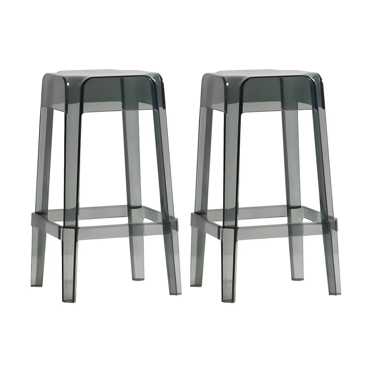 Vibrant Colors Acrylic No Backrest Stackable High bar Stool Image - 51