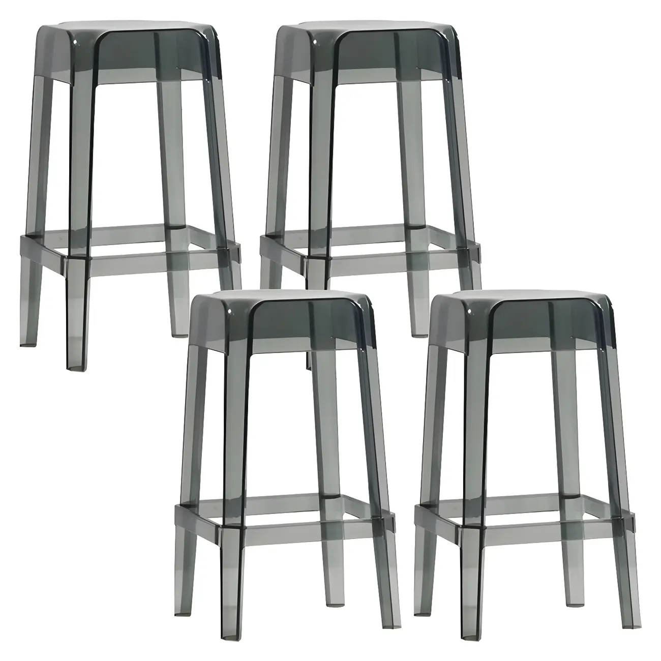 Vibrant Colors Acrylic No Backrest Stackable High bar Stool Image - 52 | homeyfad