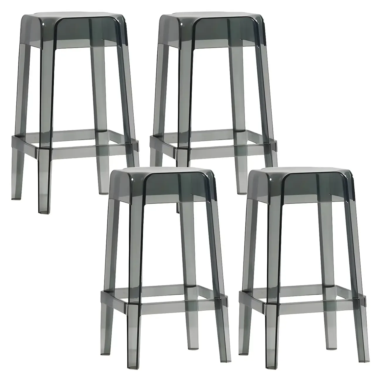 Vibrant Colors Acrylic No Backrest Stackable High bar Stool Image - 52