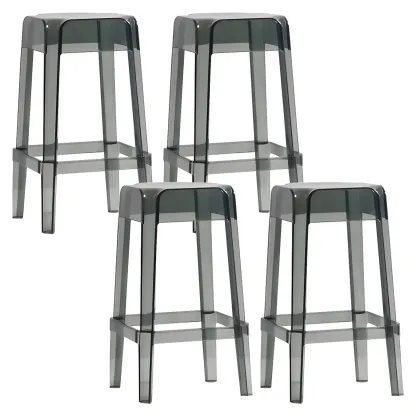 Vibrant Colors Acrylic No Backrest Stackable High bar Stool Image - 52