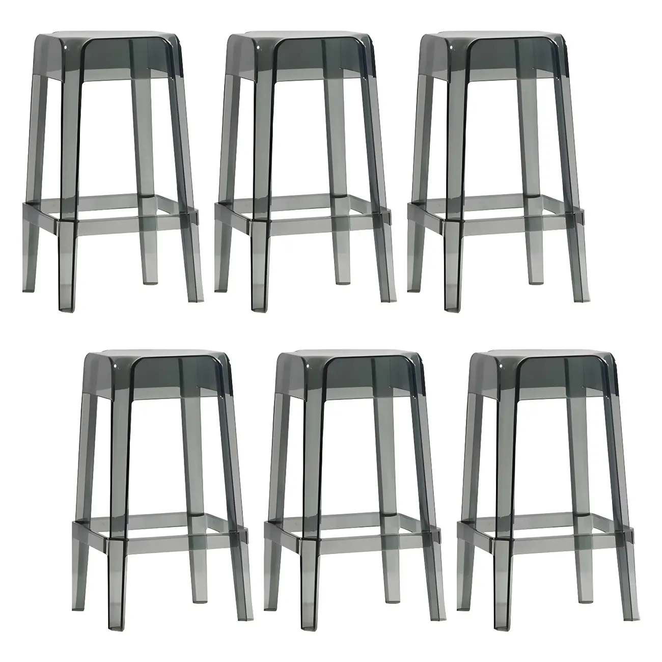 Vibrant Colors Acrylic No Backrest Stackable High bar Stool Image - 53 | homeyfad