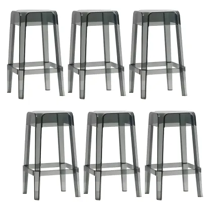 Vibrant Colors Acrylic No Backrest Stackable High bar Stool Image - 53