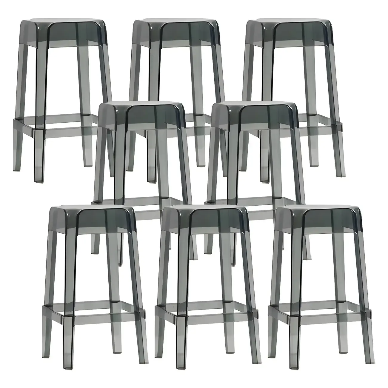 Vibrant Colors Acrylic No Backrest Stackable High bar Stool Image - 54
