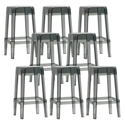 Vibrant Colors Acrylic No Backrest Stackable High bar Stool Image - 54