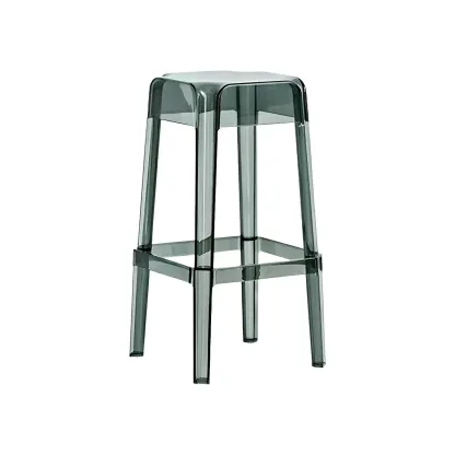 Vibrant Colors Acrylic No Backrest Stackable High bar Stool Image - 55