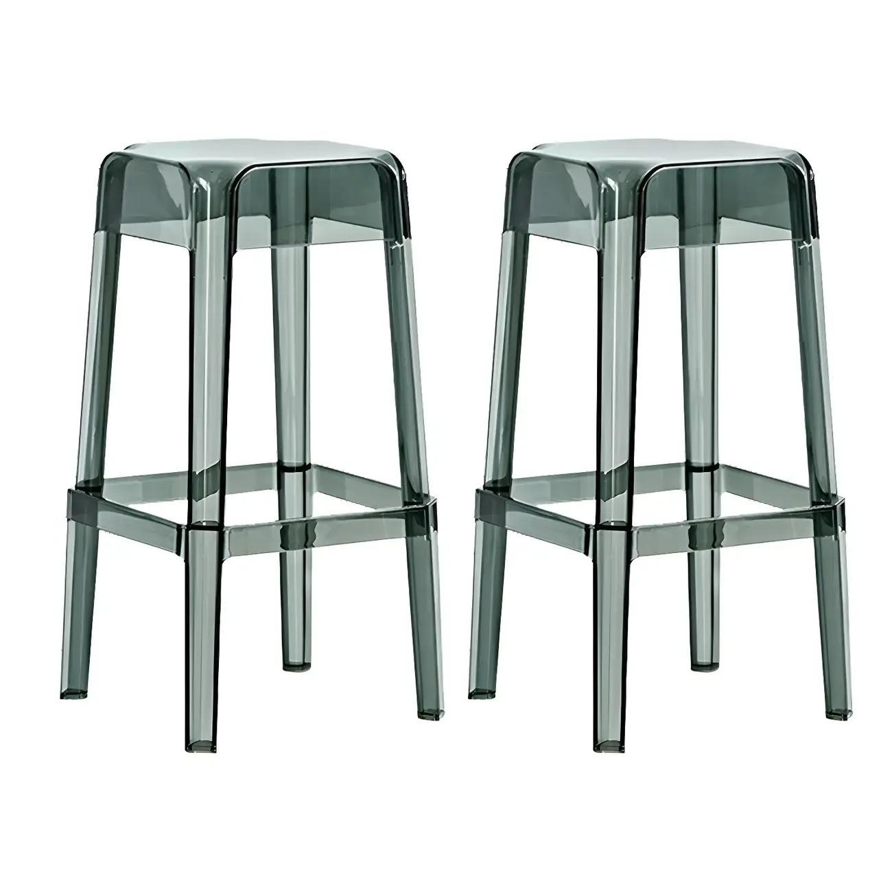 Vibrant Colors Acrylic No Backrest Stackable High bar Stool Image - 56