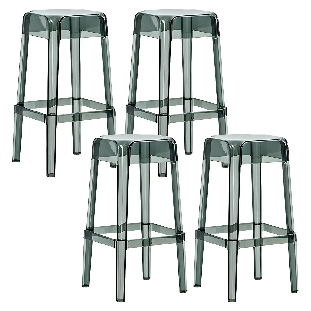 Vibrant Colors Acrylic No Backrest Stackable High bar Stool Image - 57 | homeyfad