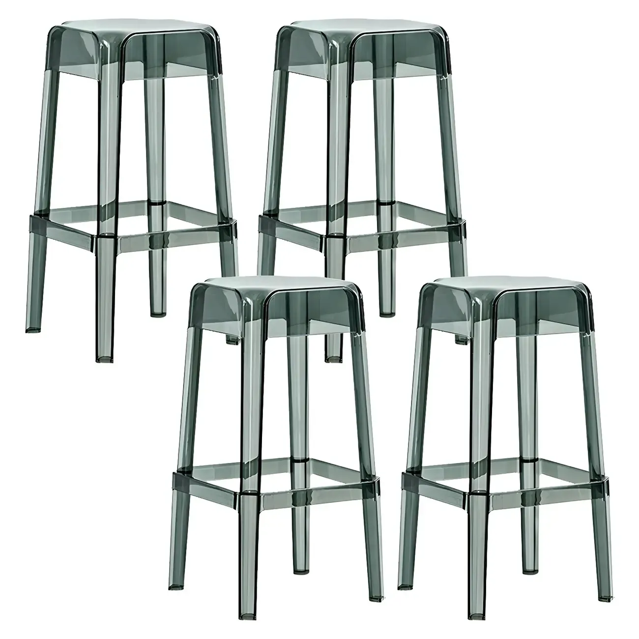 Vibrant Colors Acrylic No Backrest Stackable High bar Stool Image - 57