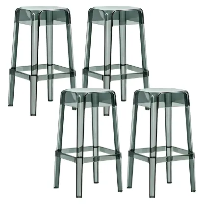 Vibrant Colors Acrylic No Backrest Stackable High bar Stool Image - 57