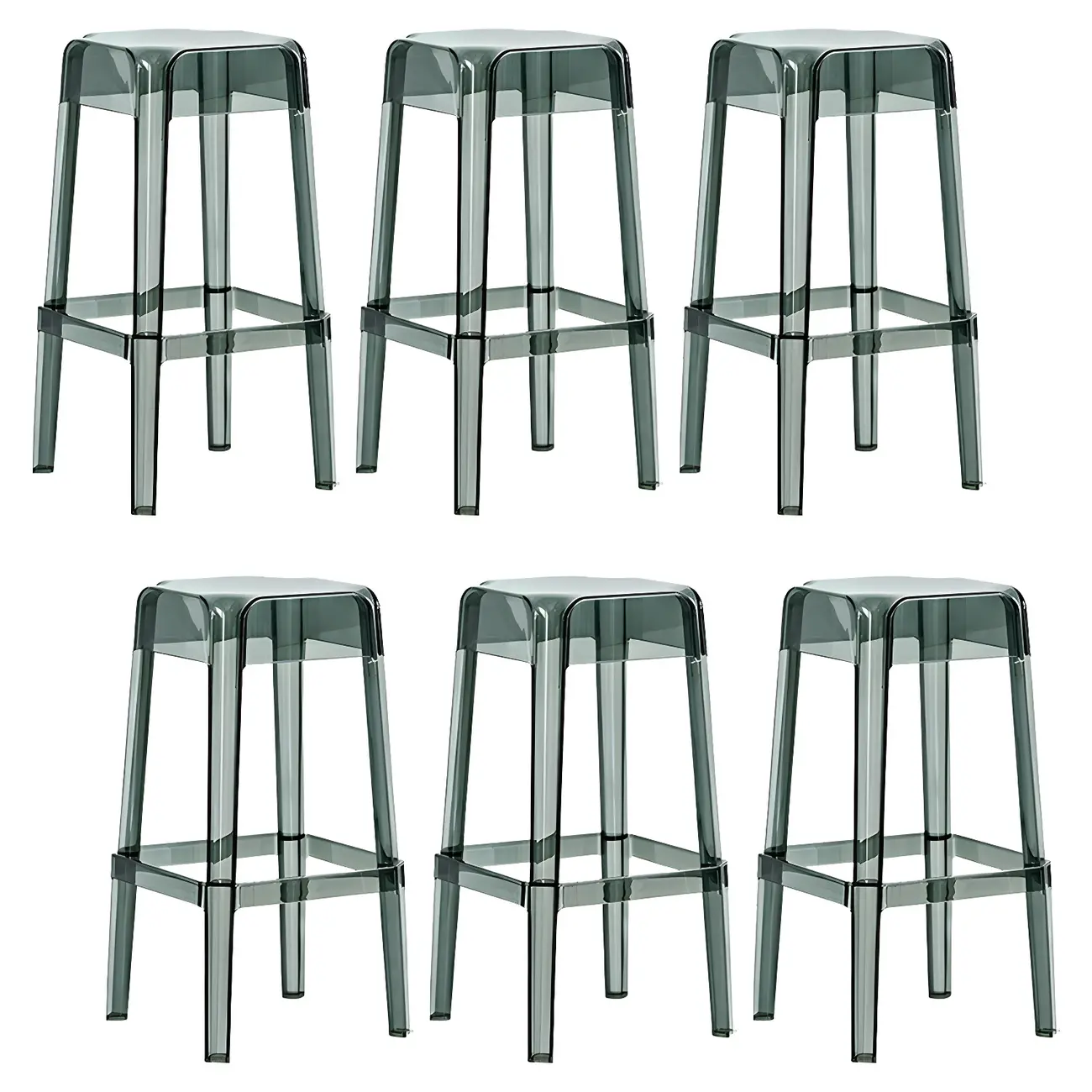Vibrant Colors Acrylic No Backrest Stackable High bar Stool Image - 58 | homeyfad