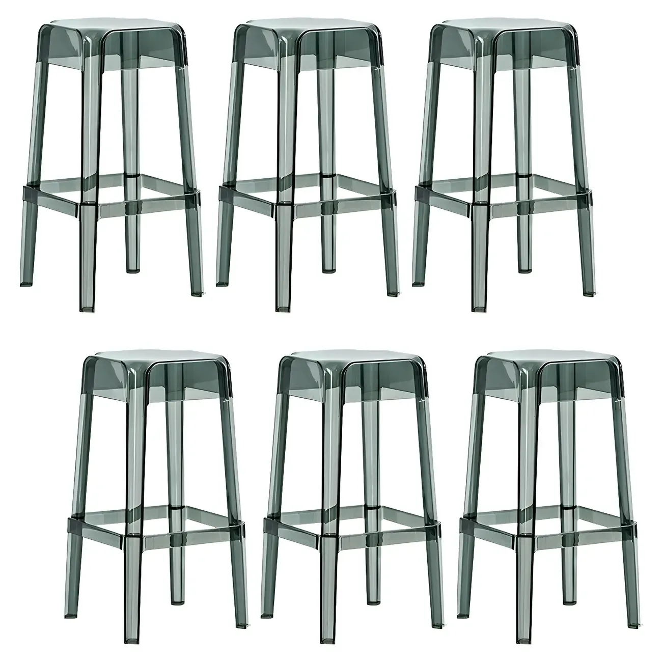 Vibrant Colors Acrylic No Backrest Stackable High bar Stool Image - 58