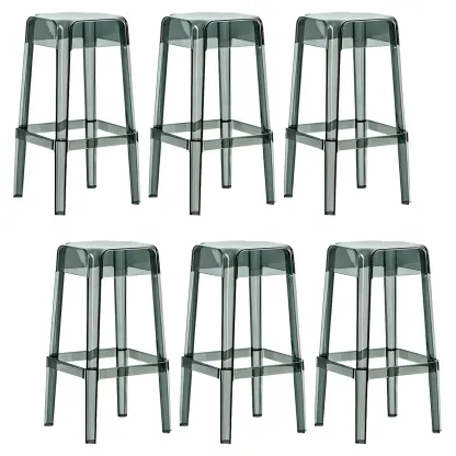 Vibrant Colors Acrylic No Backrest Stackable High bar Stool Image - 58