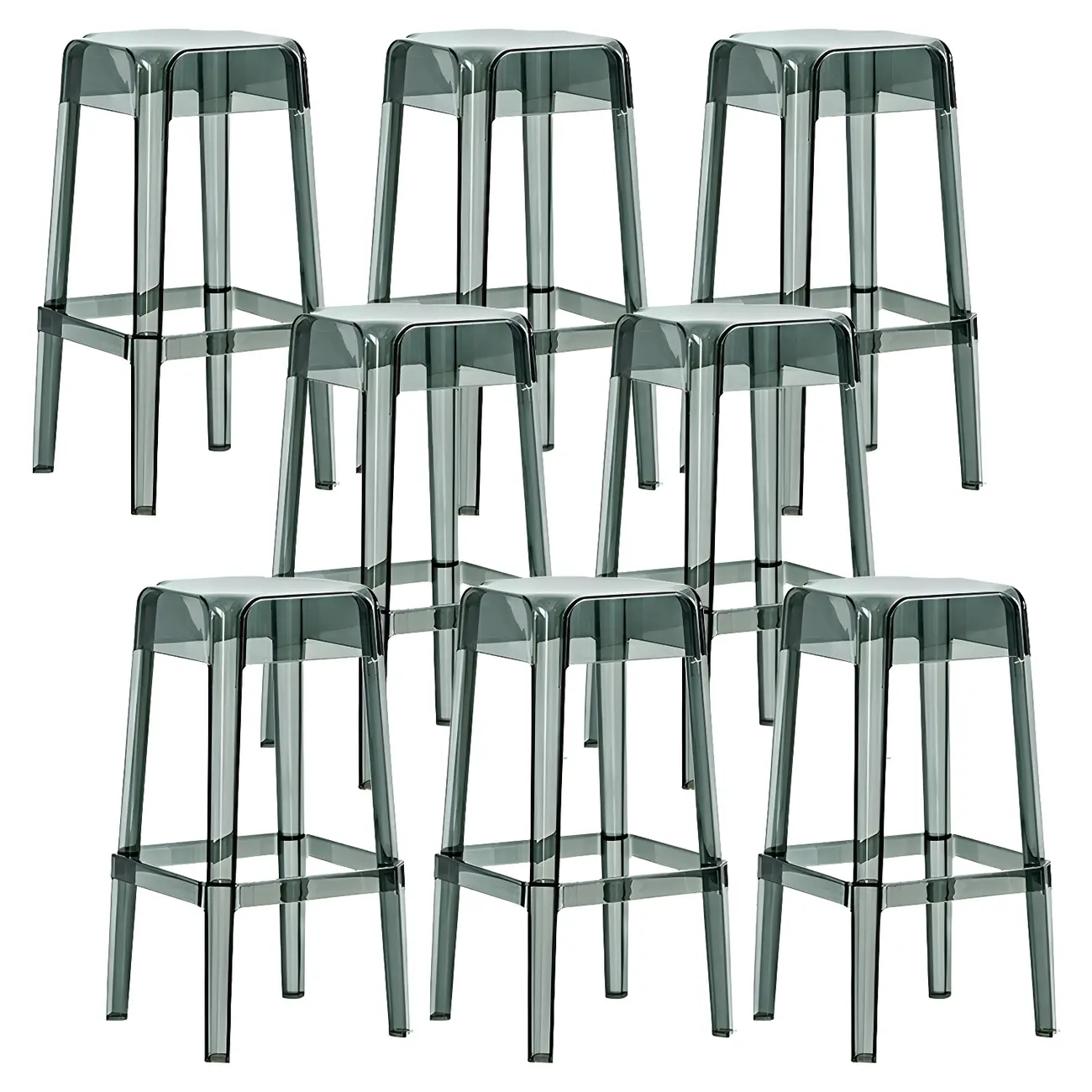 Vibrant Colors Acrylic No Backrest Stackable High bar Stool Image - 59 | homeyfad