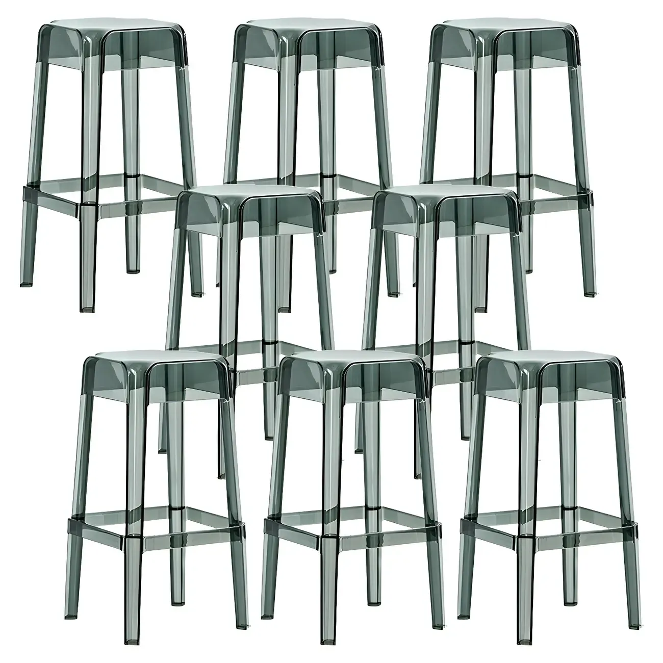 Vibrant Colors Acrylic No Backrest Stackable High bar Stool Image - 59