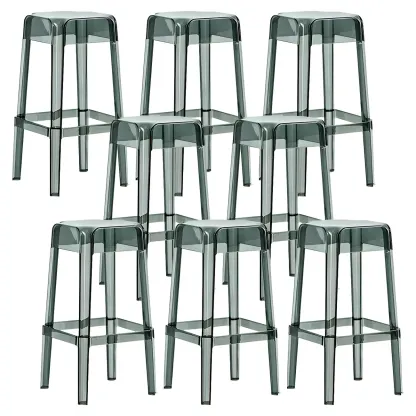 Vibrant Colors Acrylic No Backrest Stackable High bar Stool Image - 59