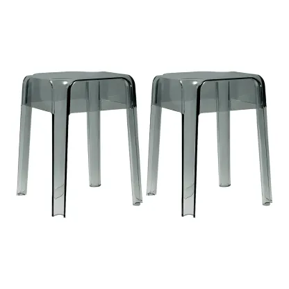 Vibrant Colors Acrylic No Backrest Stackable High bar Stool Image - 61