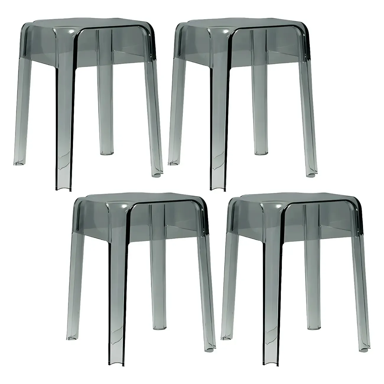 Vibrant Colors Acrylic No Backrest Stackable High bar Stool Image - 62