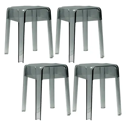 Vibrant Colors Acrylic No Backrest Stackable High bar Stool Image - 62