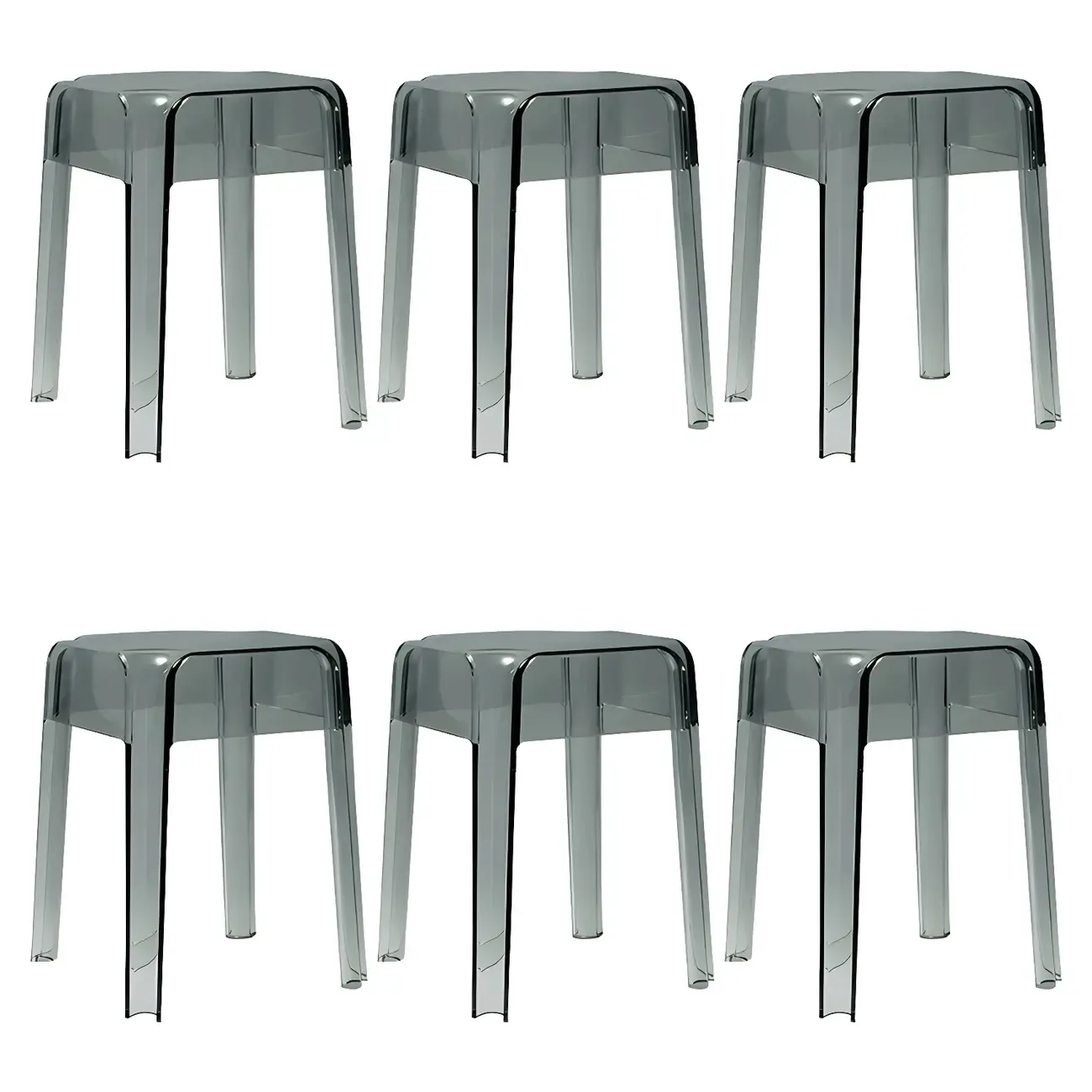 Vibrant Colors Acrylic No Backrest Stackable High bar Stool Image - 63