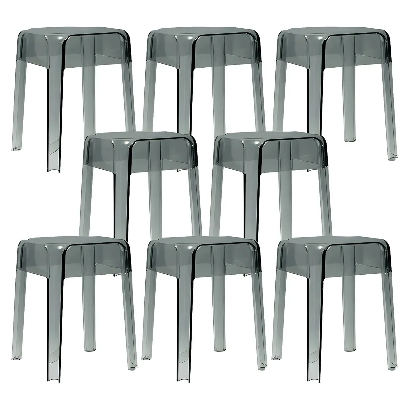 Vibrant Colors Acrylic No Backrest Stackable High bar Stool Image - 64