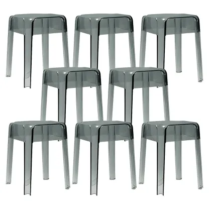 Vibrant Colors Acrylic No Backrest Stackable High bar Stool Image - 64