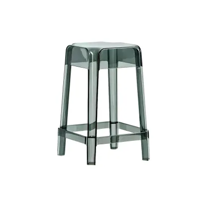Vibrant Colors Acrylic No Backrest Stackable High bar Stool Image - 65