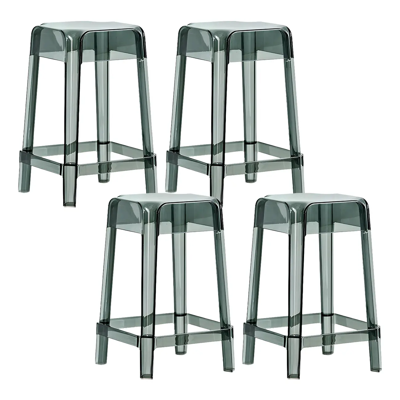 Vibrant Colors Acrylic No Backrest Stackable High bar Stool Image - 67 | homeyfad