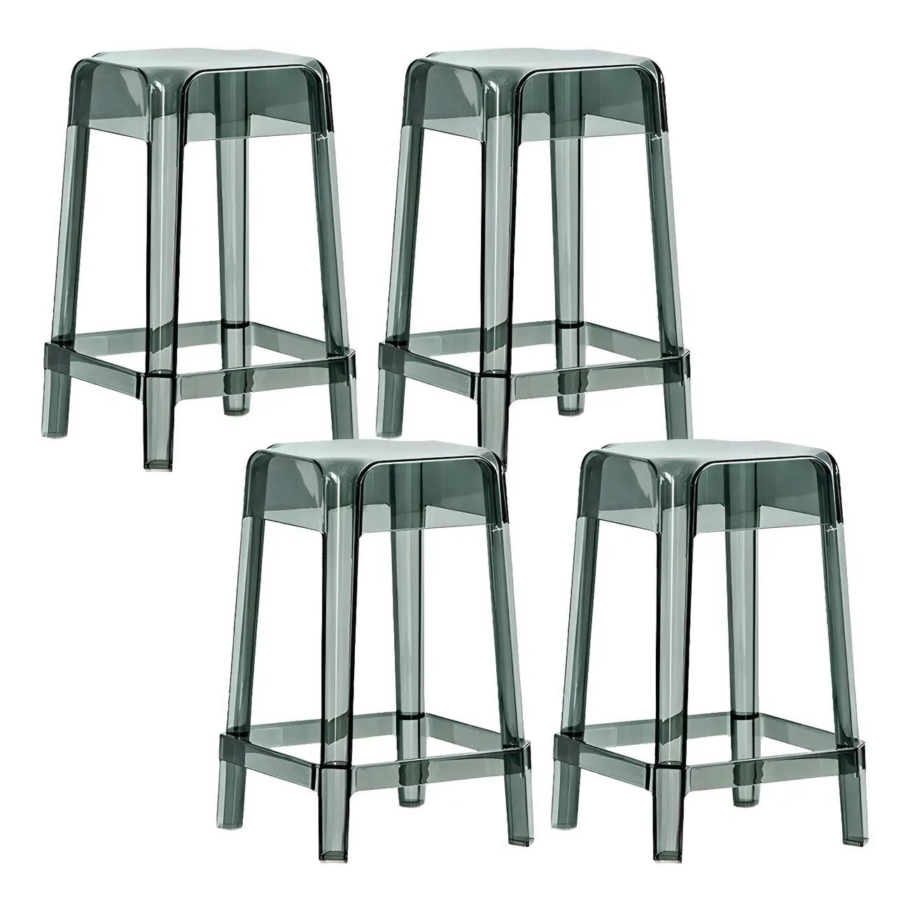 Vibrant Colors Acrylic No Backrest Stackable High bar Stool Image - 67