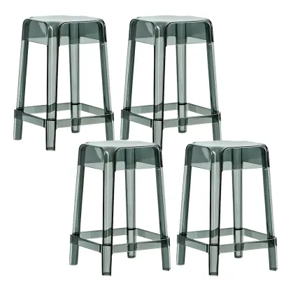 Vibrant Colors Acrylic No Backrest Stackable High bar Stool Image - 67