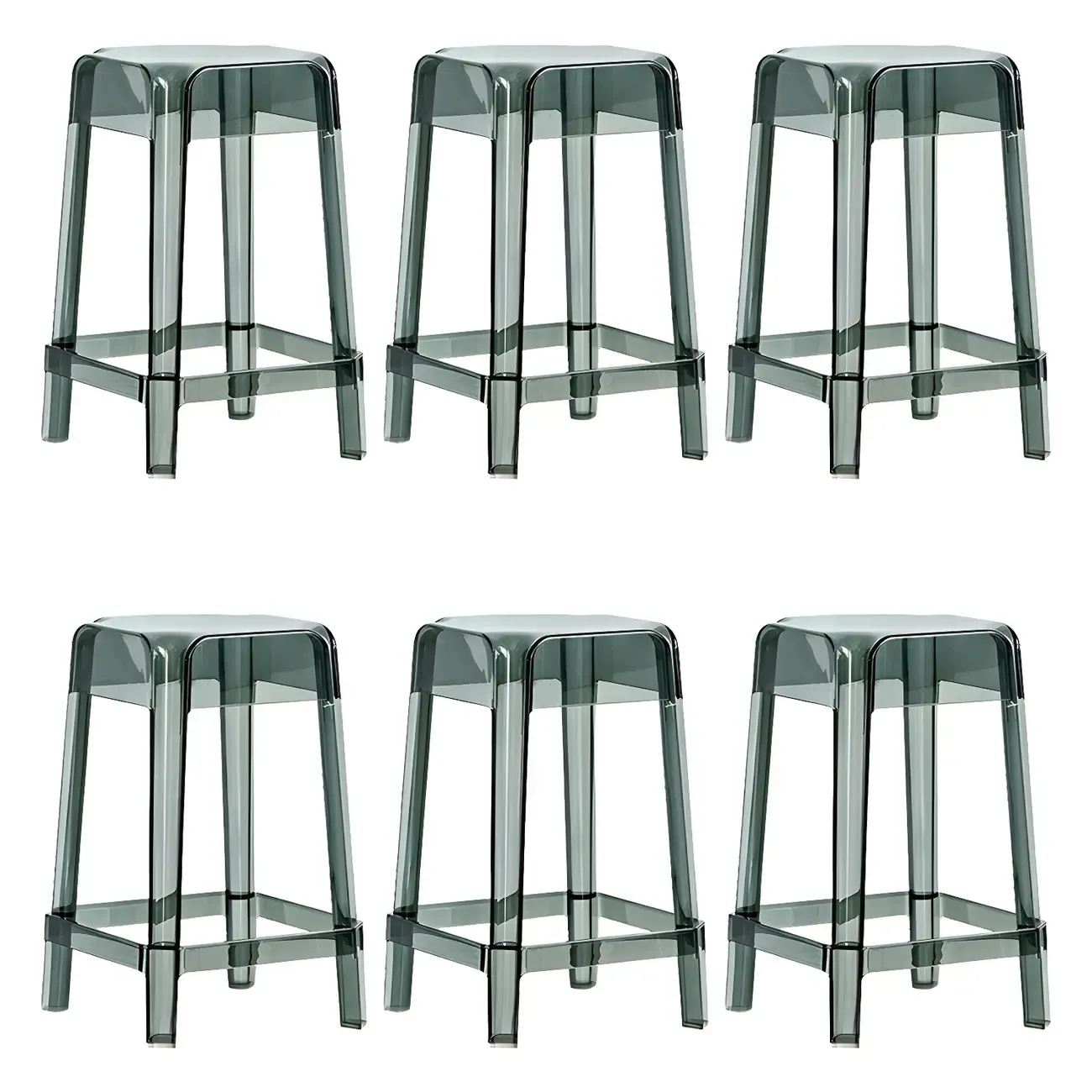 Vibrant Colors Acrylic No Backrest Stackable High bar Stool Image - 68