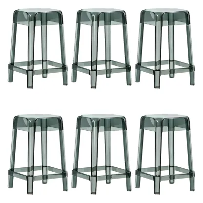 Vibrant Colors Acrylic No Backrest Stackable High bar Stool Image - 68