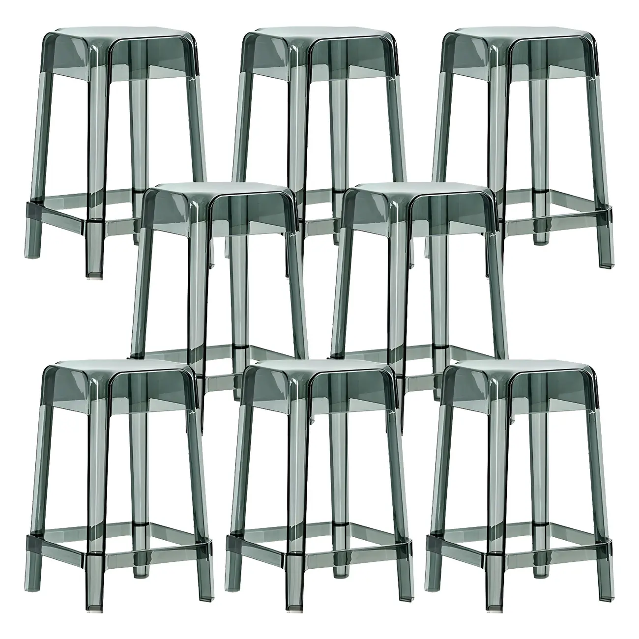 Vibrant Colors Acrylic No Backrest Stackable High bar Stool Image - 69 | homeyfad