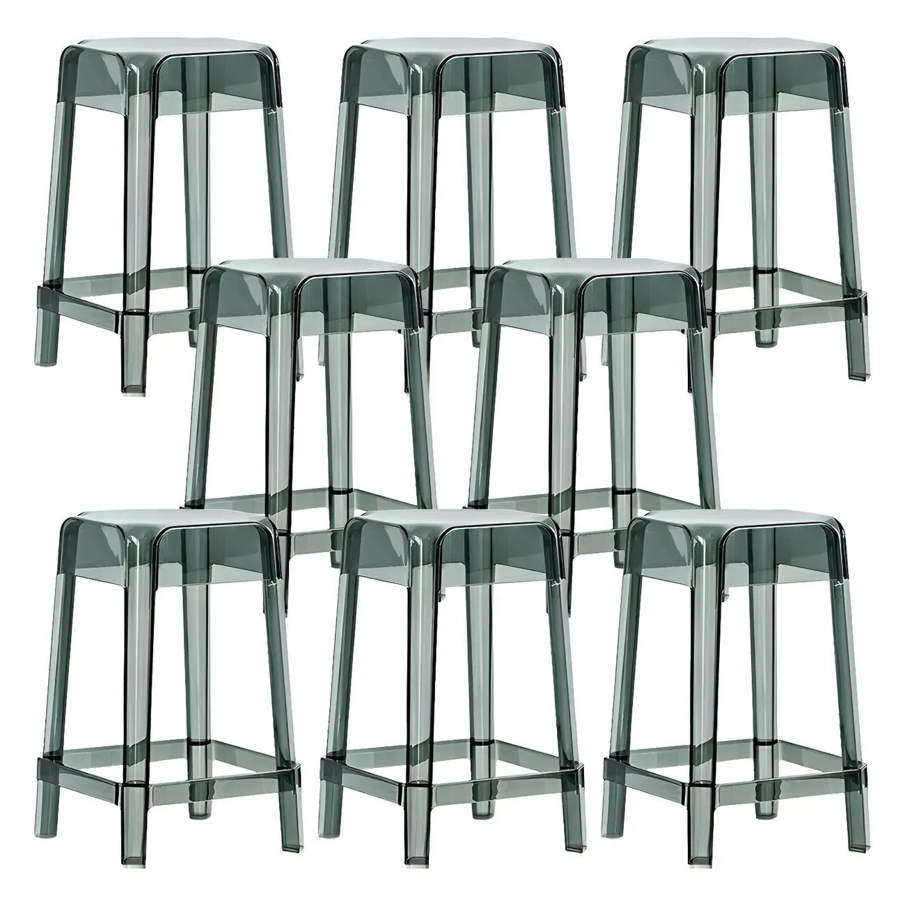 Vibrant Colors Acrylic No Backrest Stackable High bar Stool Image - 69