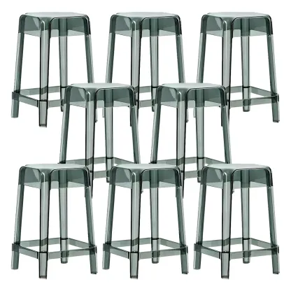 Vibrant Colors Acrylic No Backrest Stackable High bar Stool Image - 69
