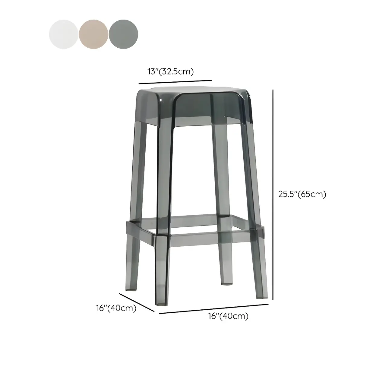 Vibrant Colors Acrylic No Backrest Stackable High bar Stool Image - 71 | homeyfad