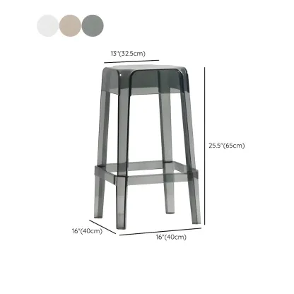 Vibrant Colors Acrylic No Backrest Stackable High bar Stool Image - 71
