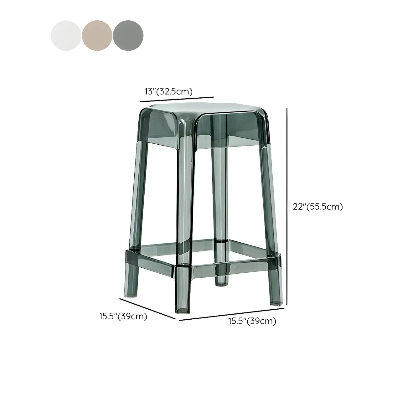 Vibrant Colors Acrylic No Backrest Stackable High bar Stool Image - 72 | homeyfad