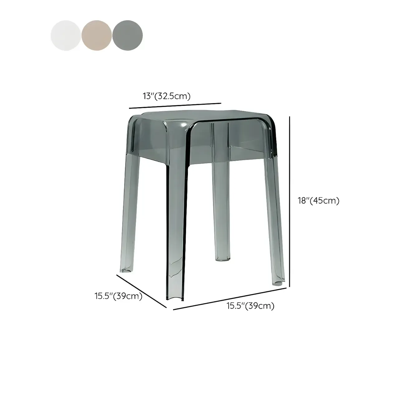 Vibrant Colors Acrylic No Backrest Stackable High bar Stool Image - 73