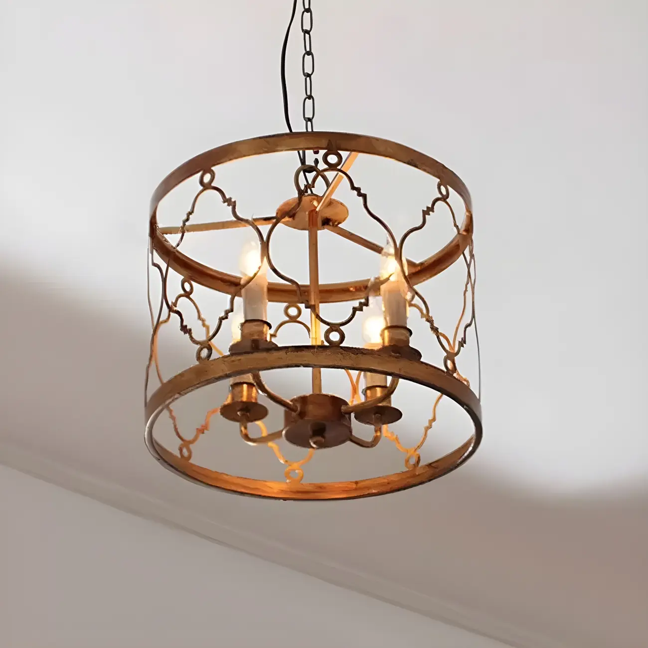Vintage Metal Cage Chandelier for Dining Room Image - 4 | homeyfad