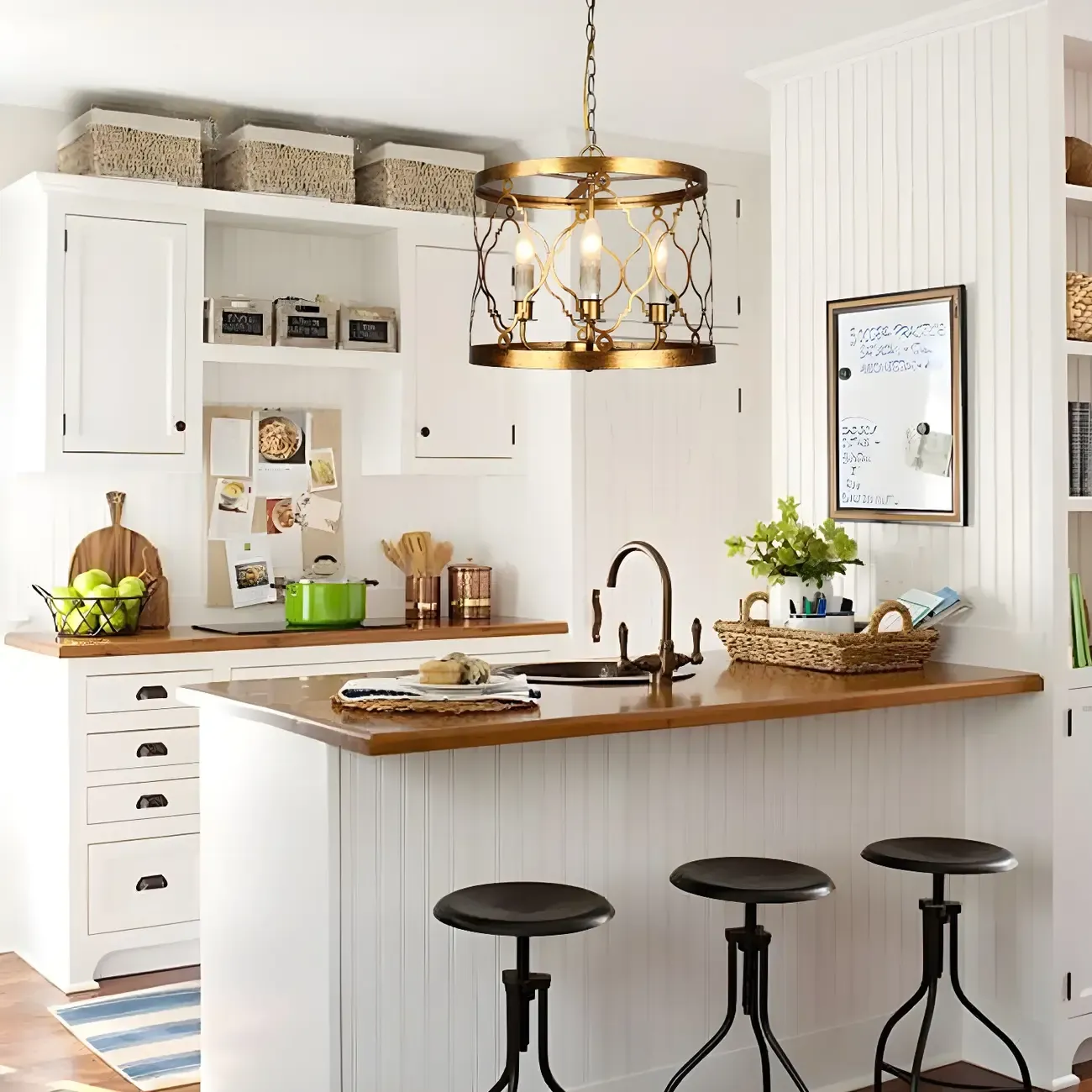 Vintage Metal Cage Chandelier for Dining Room Image - 1