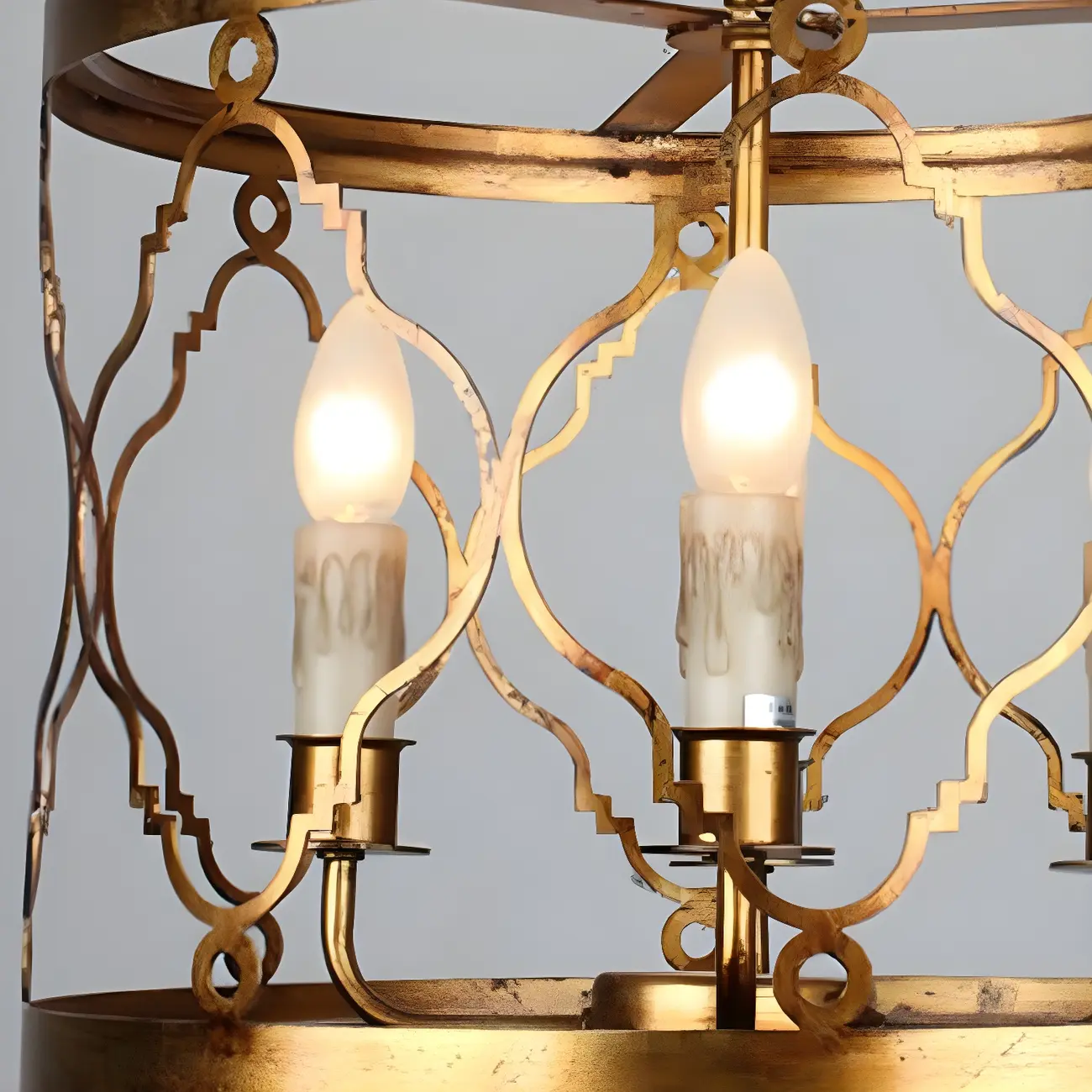 Vintage Metal Cage Chandelier for Dining Room Image - 5 | homeyfad