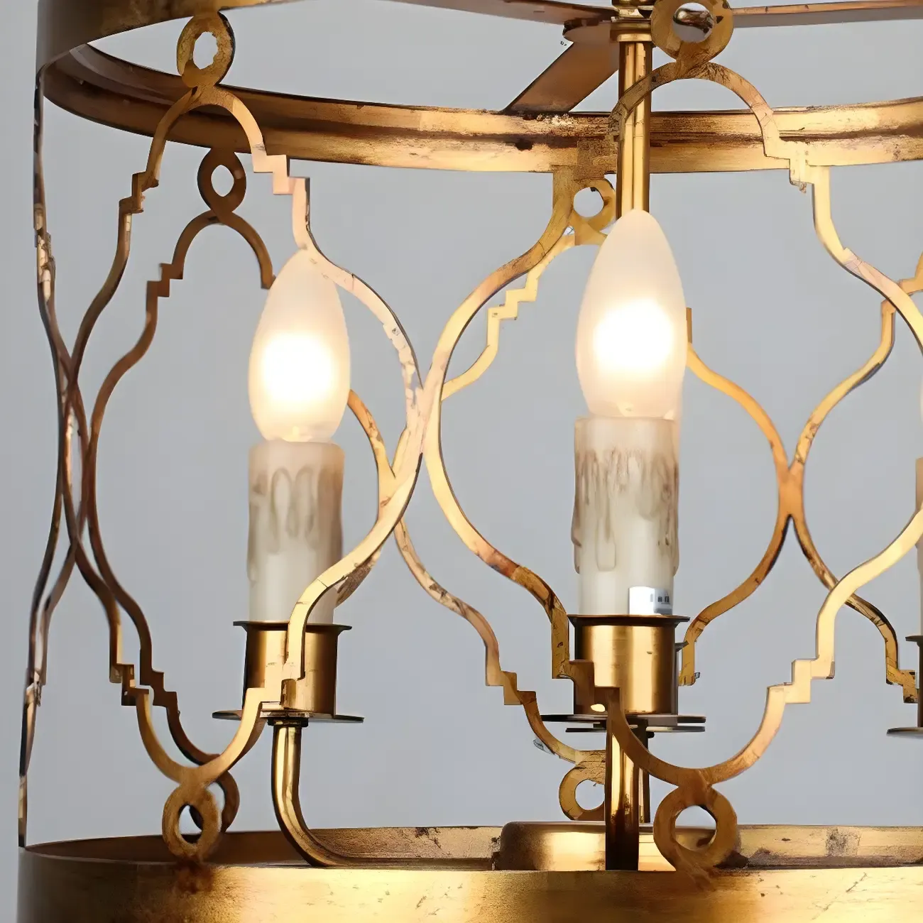 Vintage Metal Cage Chandelier for Dining Room Image - 5